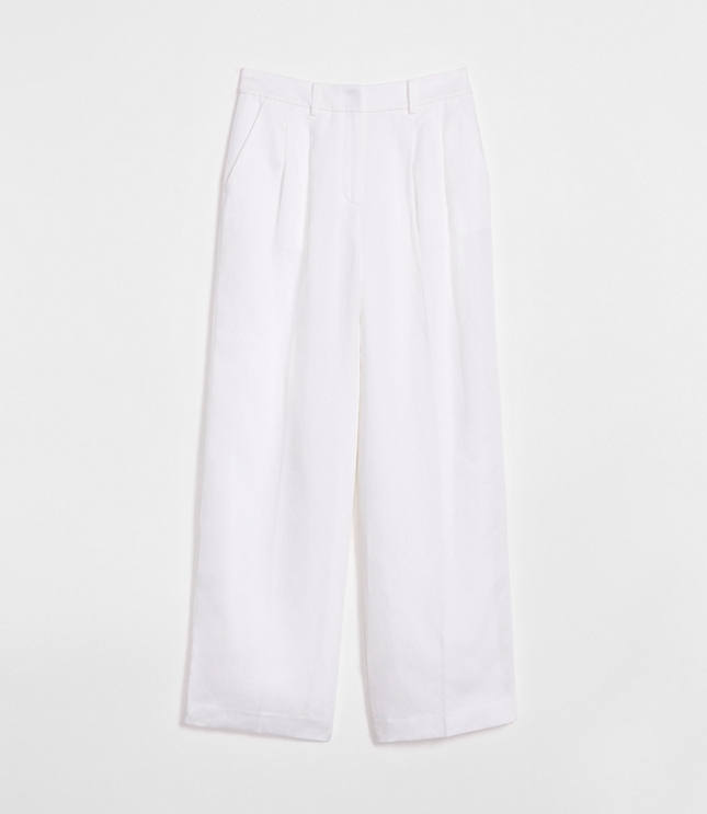 LOFT Versa Luxe Lyocell Linen Pleated Relaxed Straight Pants