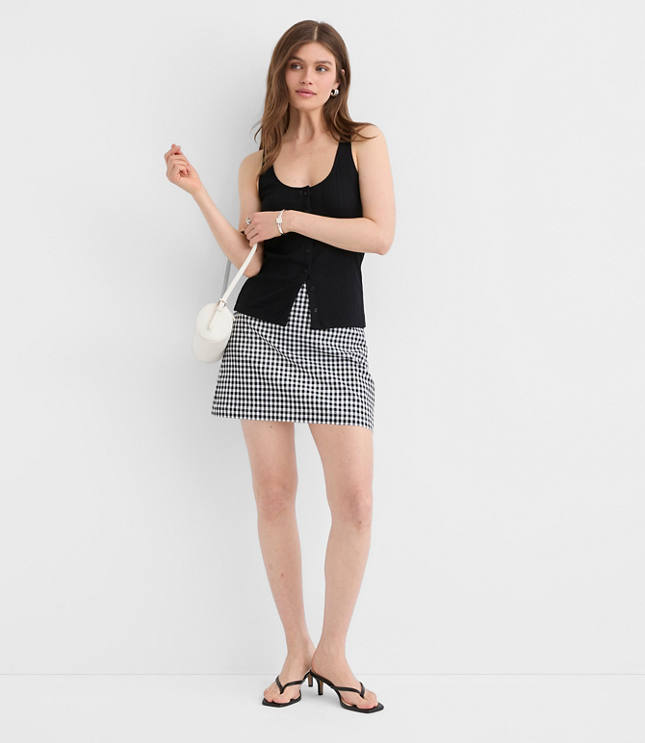 Scalloped Pointelle Button Tank Top carousel Product Image 2