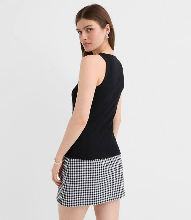 Scalloped Pointelle Button Tank Top carousel Product Image 3