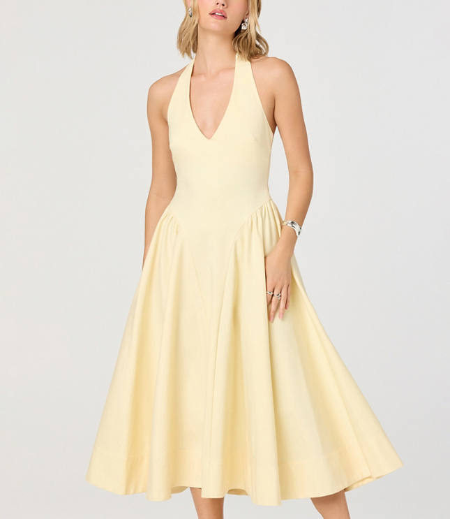 Astr The Label Meana V-Neck Halter Mini Dress