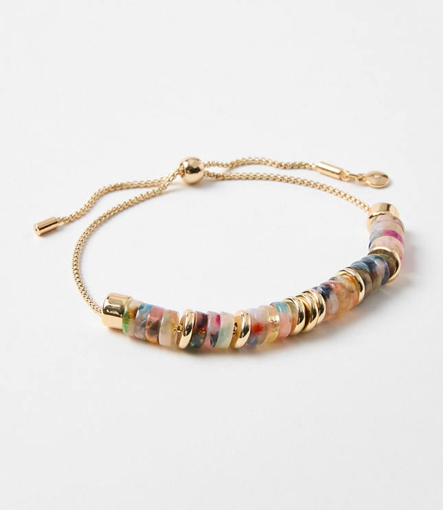 Multicolored Tortoiseshell Print Spliced Pull Tie Bracelet