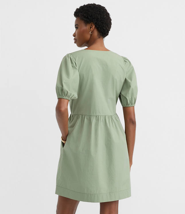 Poplin Bow Mini Pocket Dress