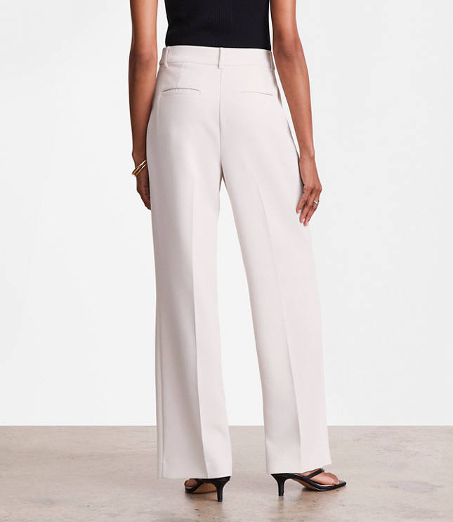 Tall LOFT Versa Crepe Drape Pleated Relaxed Straight Pants