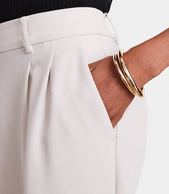 Tall LOFT Versa Crepe Drape Pleated Relaxed Straight Pants
