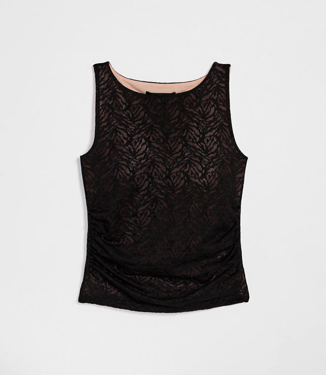 LOFT Versa Animal Print Mesh Tank Top