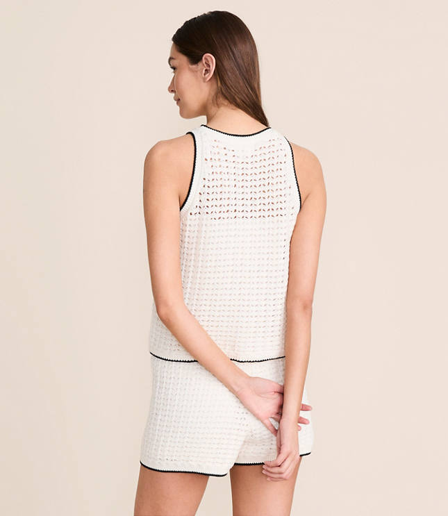 Lou & Grey Tipped Pointelle Sweater Tank Top