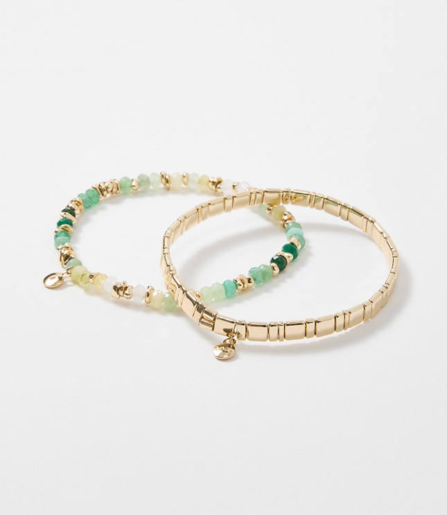 Beaded Chicklet Bracelet Set