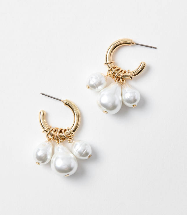 Pearlized Cluster Earrings
