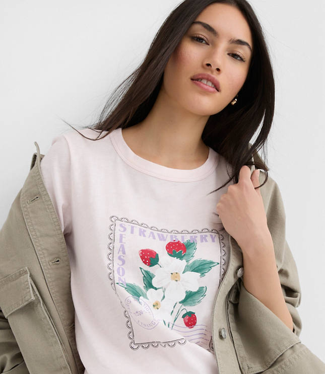 Strawberry Season Stamp Everyday Crew Tee