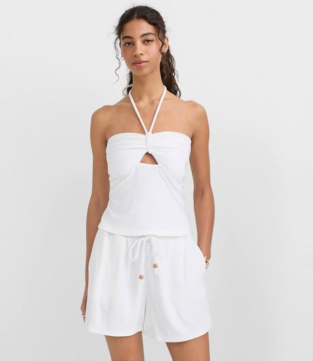 LOFT Beach Beaded Terry Cutout Halter Top carousel Product Image 1