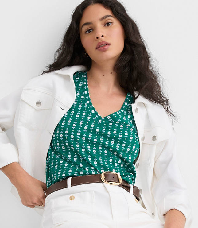 Floral Everyday V-Neck Tee