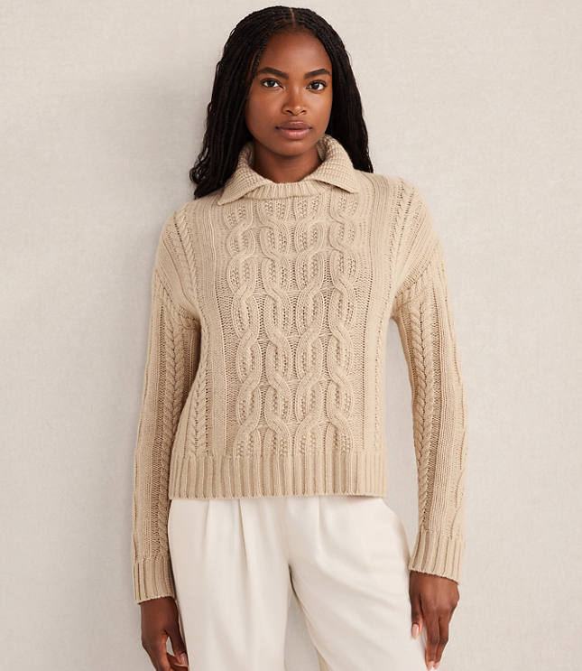 Haven Well Within Cashmere Cable Collared Sweater