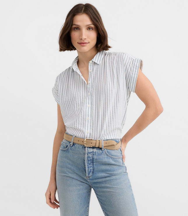 Petite Striped Everyday Dolman Shirt