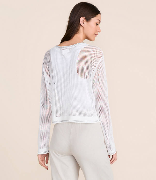 Lou & Grey Tipped Mesh Sweater