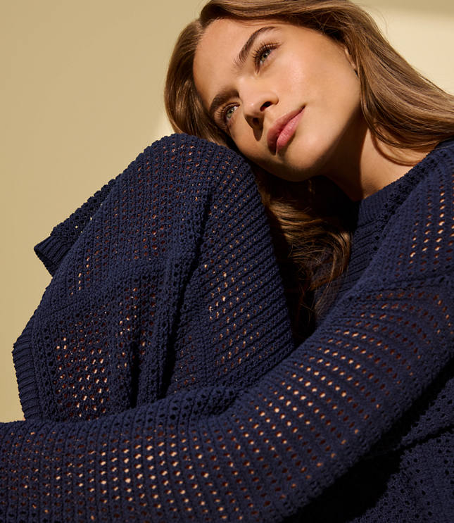 Lou & Grey Reversible Mesh Sweater