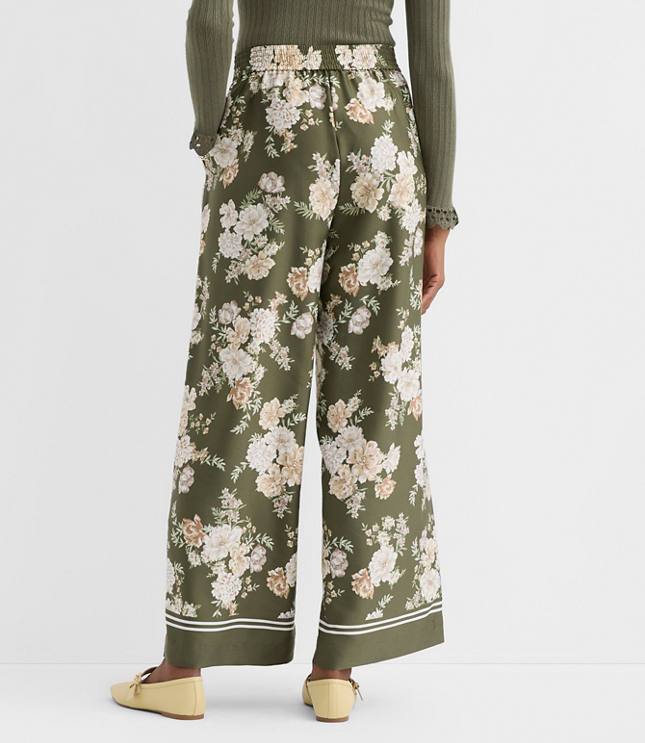 Pull On Wide Leg Pants in Floral