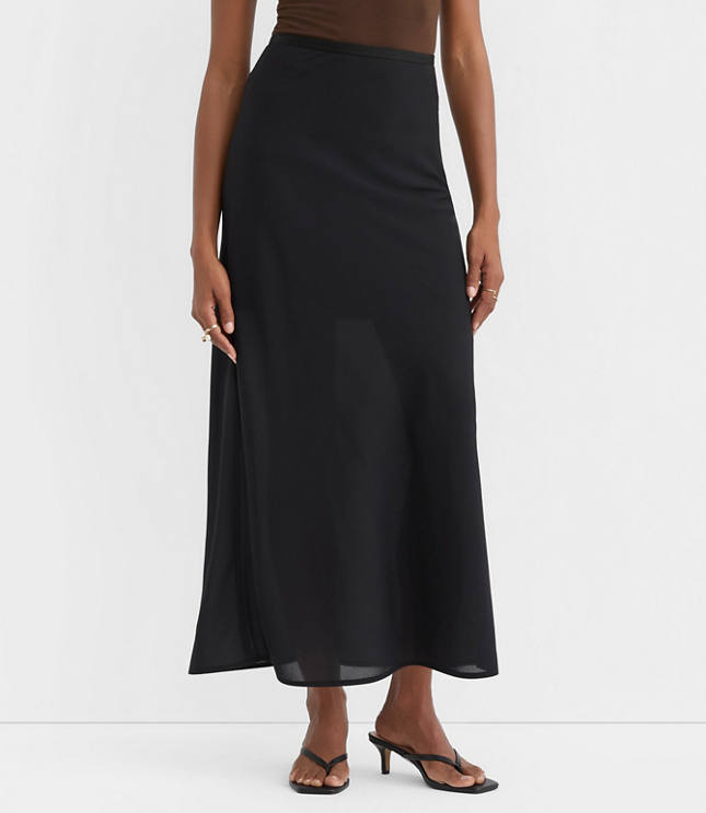 Petite Sheer Overlay Maxi Skirt