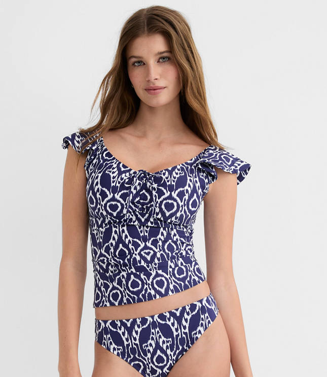LOFT Beach Ikat Tie Tankini Top