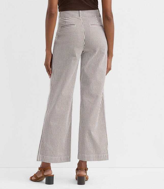 Tall Palmer Wide Leg Crop Pants in Stripe carousel Product Image 4