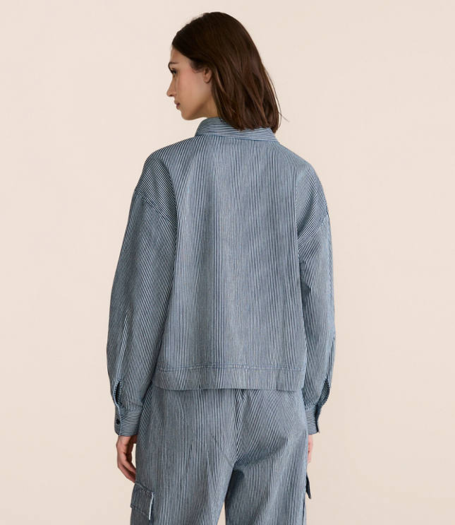 Petite Lou & Grey Striped Pocket Popover Top