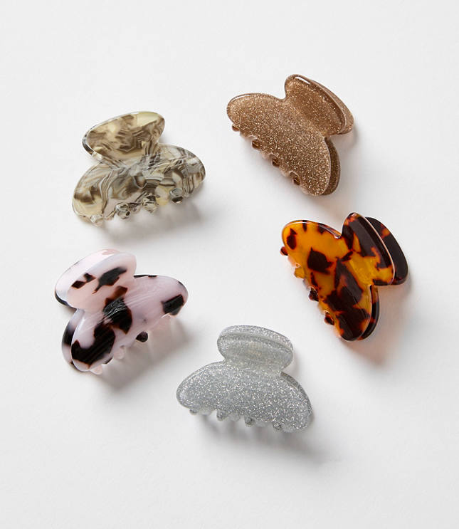 Sparkle Tortoiseshell Print Claw Hair Clip Set