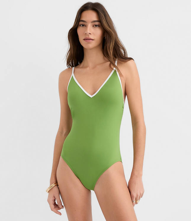 LOFT Beach Cutout Back One Piece Swimsuit