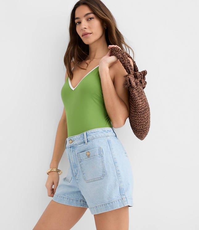 LOFT Beach Cutout Back One Piece Swimsuit