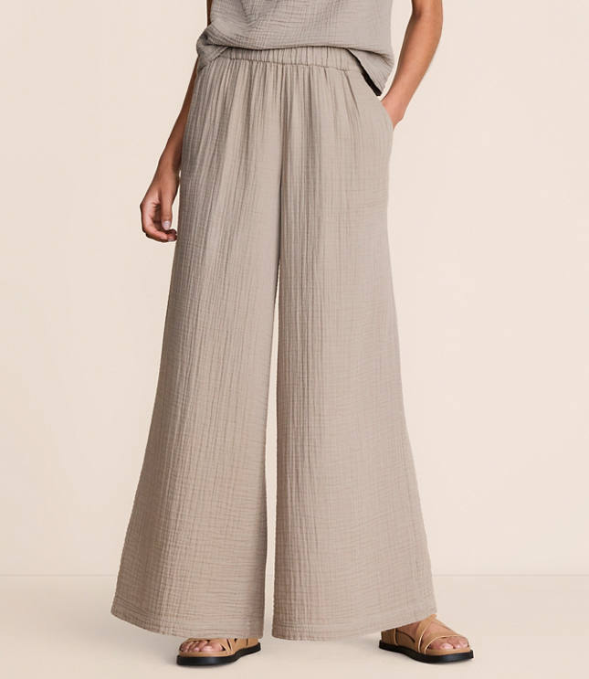 Lou & Grey Triple Cloth Palazzo Pants