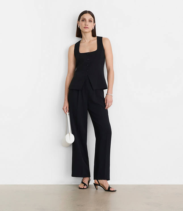 Petite LOFT Versa Crepe Drape Tank Vest