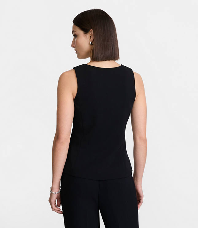 Petite LOFT Versa Crepe Drape Tank Vest