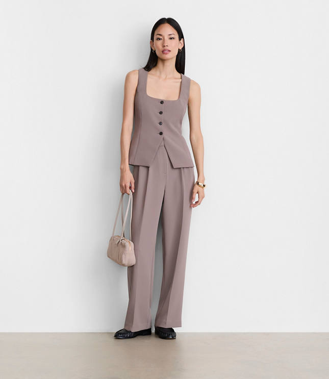 Petite LOFT Versa Crepe Drape Tank Vest