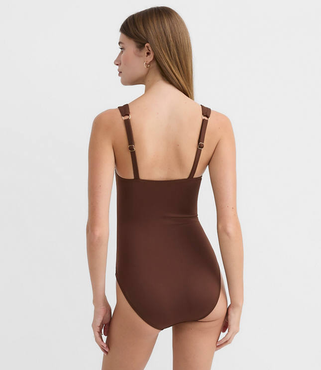LOFT Beach Ruched Underwire One Piece Swimsuit