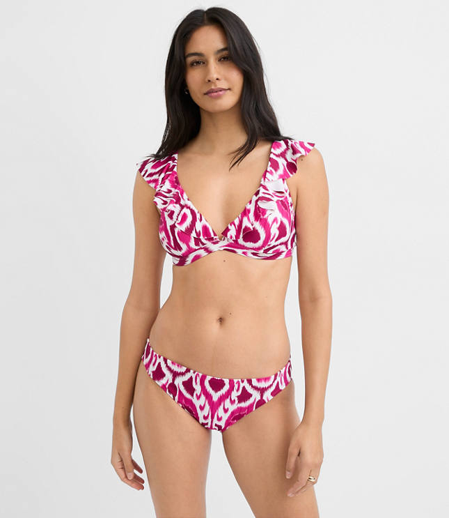 LOFT Beach Ikat Ruffle Bikini Top