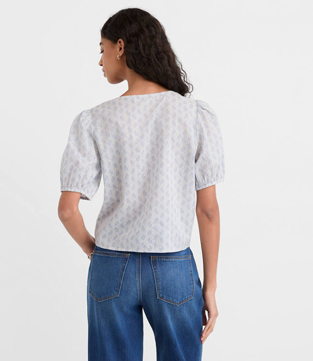 Petite Paisley Eyelash Lace Blouse