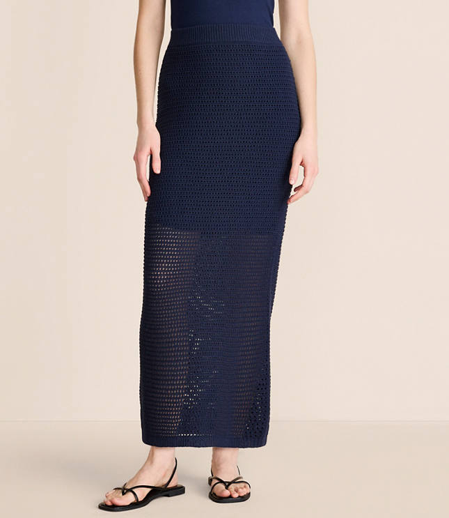 Lou & Grey Mesh Stitch Maxi Sweater Skirt