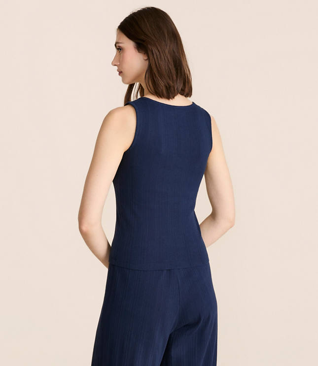 Lou & Grey Pointelle Striped Pajama Tank Top