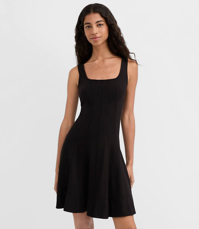 Ponte Seamed Mini Dress