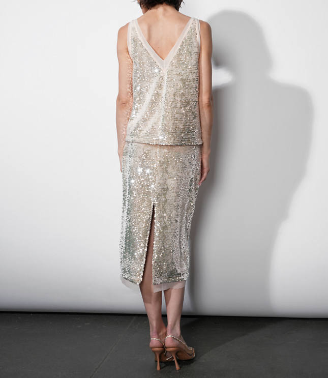 Greylin Gianna Velvet Sequin Midi Skirt