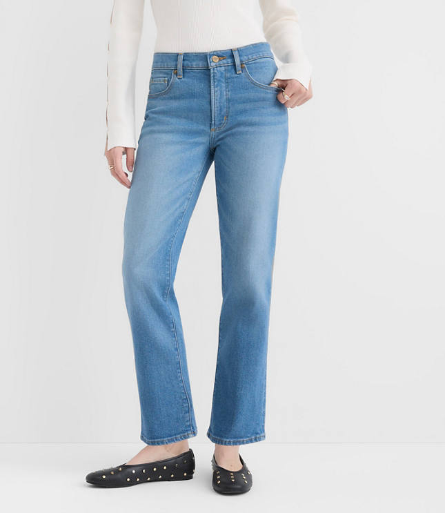 Rivete Short Mid Rise Slim Jeans in Vintage Mid Wash