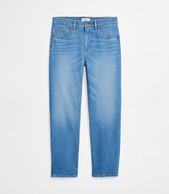Rivete Short Mid Rise Slim Jeans in Vintage Mid Wash carousel Product Image 4