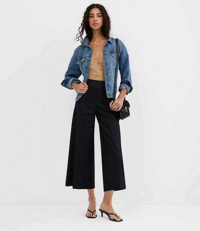 Petite Darted Side Zip Culottes