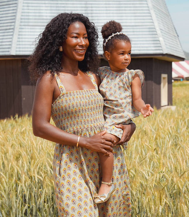 LOFT Beach Garden Smocked Maxi Pocket Dress