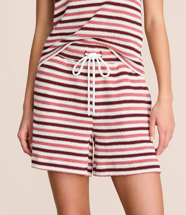 Lou & Grey Striped Crochet Shorts
