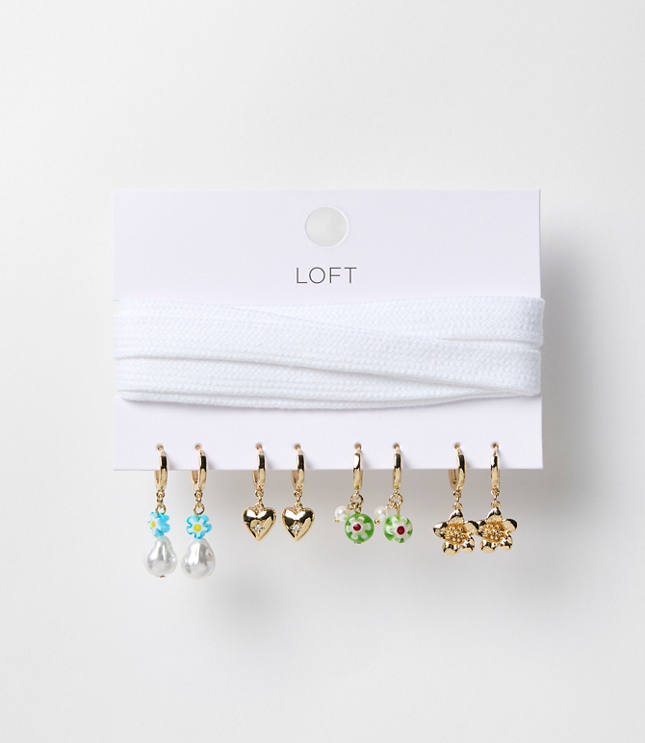 Pearlized Floral Shoe Charm Set