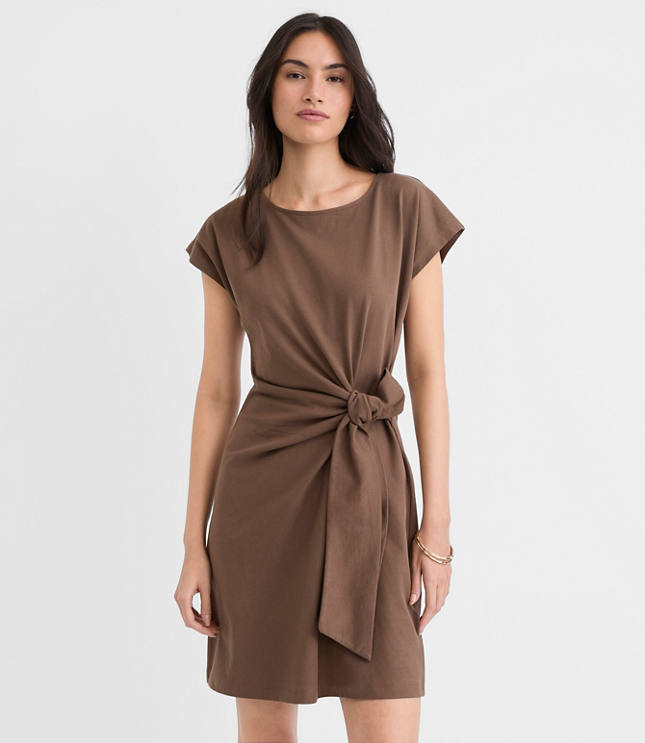 Side Tie Wedge Tee Mini Dress