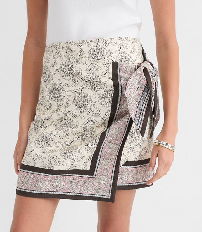 Petite Patchwork Mini Wrap Skirt