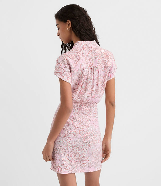 Floral Wrap Mini Shirtdress