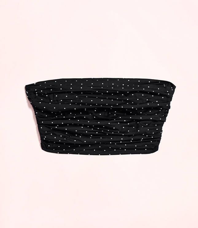 Lately Dotted Poplin Strapless Top