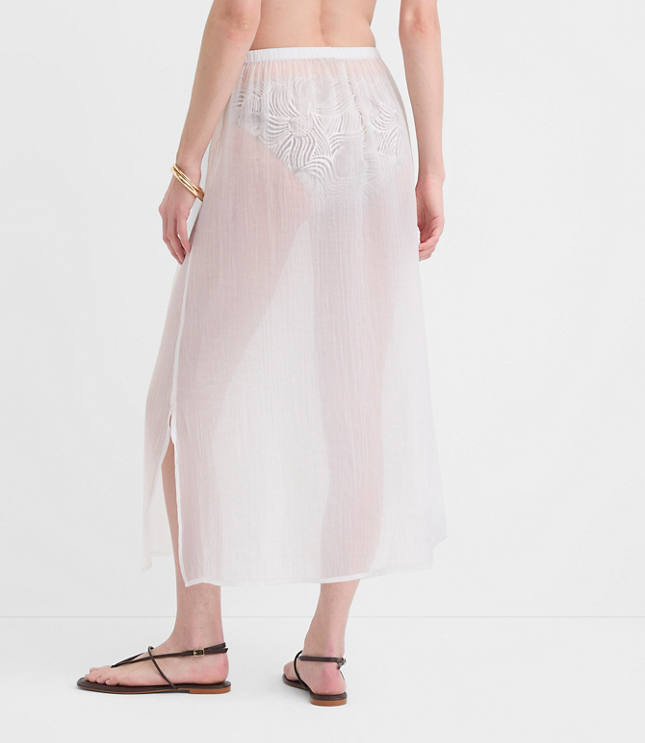 LOFT Beach Sheer Midi Skirt