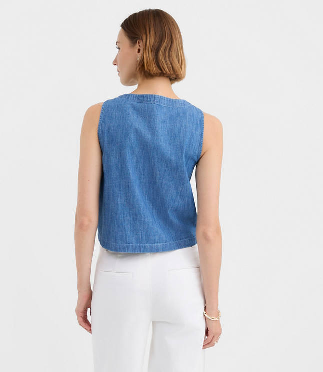 Chambray Bow Vest Top